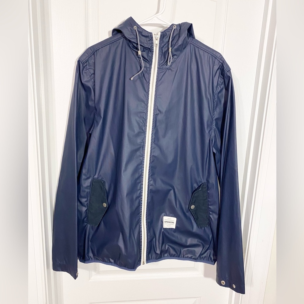 Supremebeing Hooded Windbreaker Jacket Navy Men’s Large
